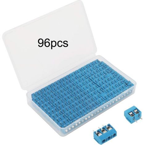 96-teiliges Set Leiterplatten-schraubklemmen, 2- Und 3-polige Lötklemmen, Blau, 5 Mm, 300 V, 10 A Leiterplatten-schraubverbinder