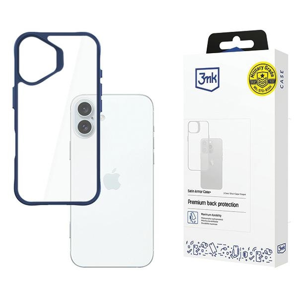 Iphone 16 Plus 3mk Satinarmor+ Schutzhülle In Militärqualität, Blau