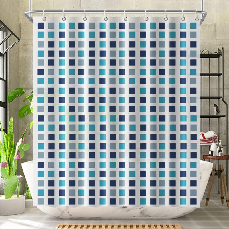 Duschvorhang Aus Stoff Mit Ringen, Marmormuster, Schimmelresistent, Wasserdicht, Anti-schimmel-duschvorhang Aus Polyestergewebe Mit 12 Haken, 180 X 180 Cm