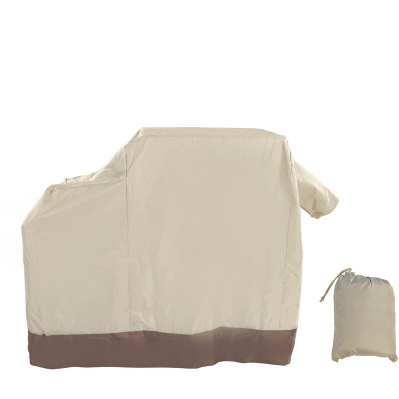 420d Silberbeschichtete Grillabdeckung, Stoff, Staubdichte Grillabdeckung, Outdoor-grillabdeckung, Beige/braun, 104 X 68,5 X 124 Cm