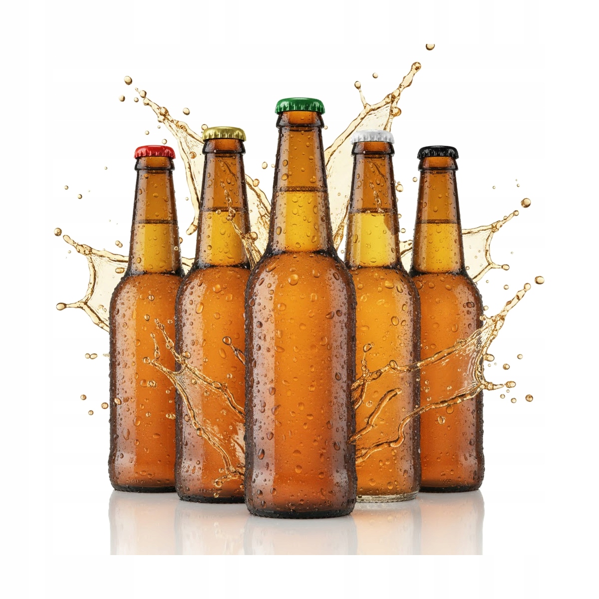 5x Langhals-glasflaschen 0,33 L Für Bier, Apfelwein, Dunkles Glas 330 Ml