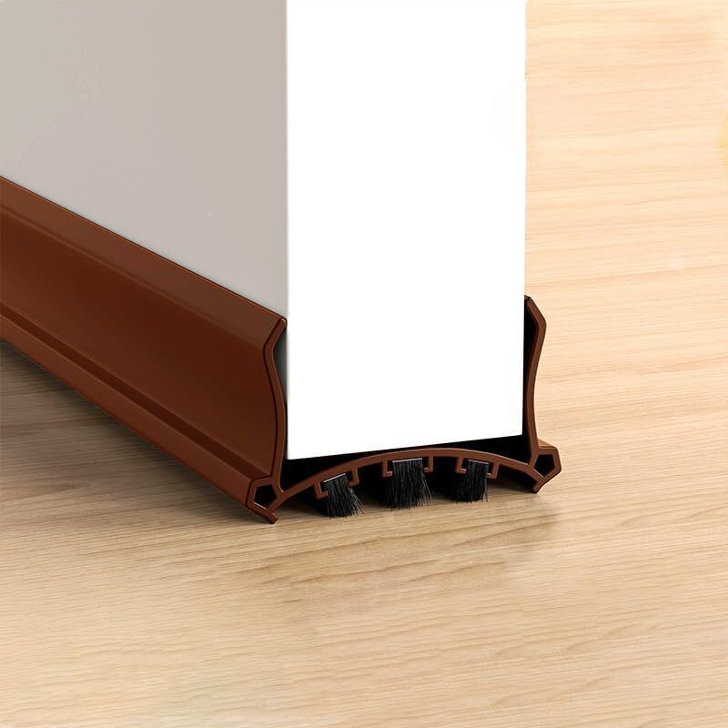 96 Cm Braune Türbodendichtung, Selbstklebender Türzugluftstopper, Schalldämmende Türdichtung, Für Türen Mit Einer Stärke Von 3,5–5,5 Cm Und Einem Spalt Am Boden Von 0,3–2 Cm, (braun)