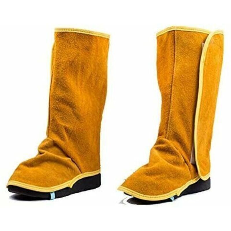 Tigrezy Schweißergamaschen Aus Leder, Feuerfeste Schweißerstiefel- Und Schuhüberzüge, Hitze- Und Abriebfeste Arbeitsschutz-fußüberzüge Für Schweißer, C-protektoren