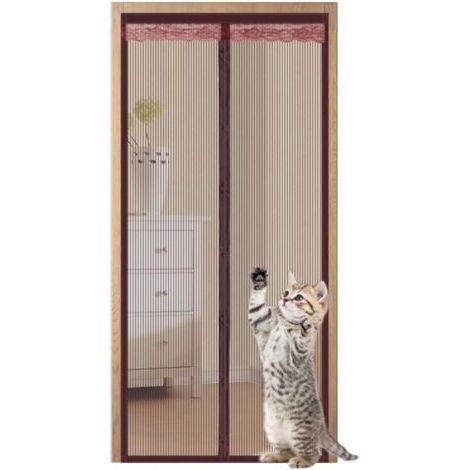 Ulisem Magnetisches Moskitonetz Für Türen Und Fenster, Automatischer Schließmechanismus, Reißfestes Diamantdrahtmaterial – Braun, 120 X 220 Cm