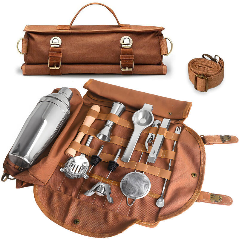 Barkeeperkoffer, Tragbares Barkeeper-set Für Reisen, Mixologiekoffer Zur Zubereitung Von Cocktails Zu Hause, Bei Der Arbeit Oder Abends (nur Tasche).