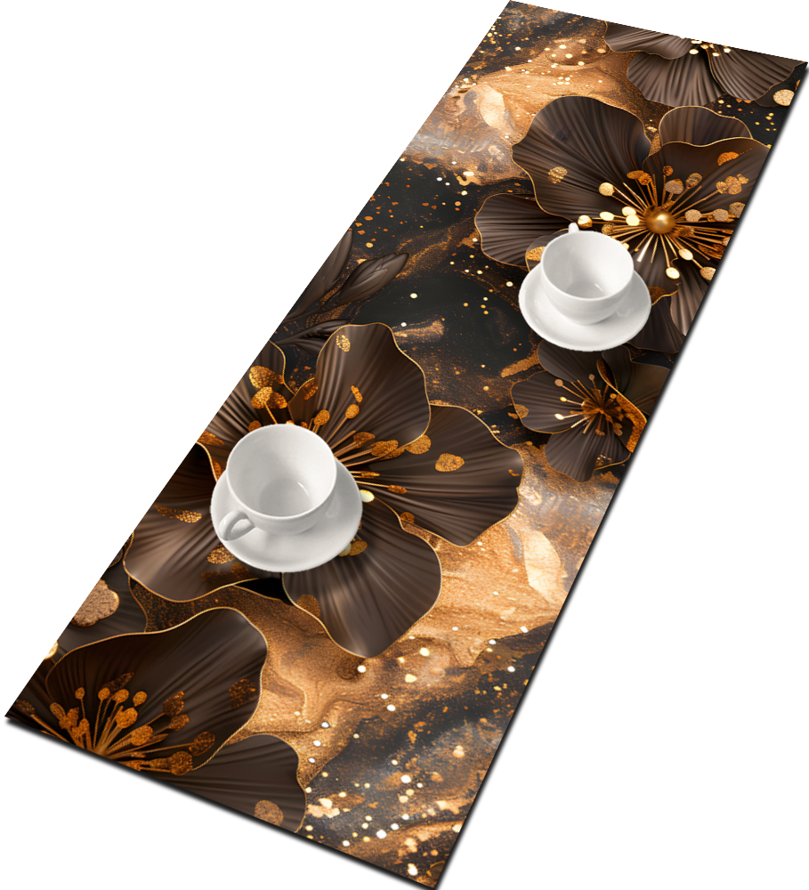 Tischläufer „perlenblumenmuster“ 115 X 40 Cm – Umweltfreundlicher Filz, Tischschutz, Dekoratives Muster, Bertoni
