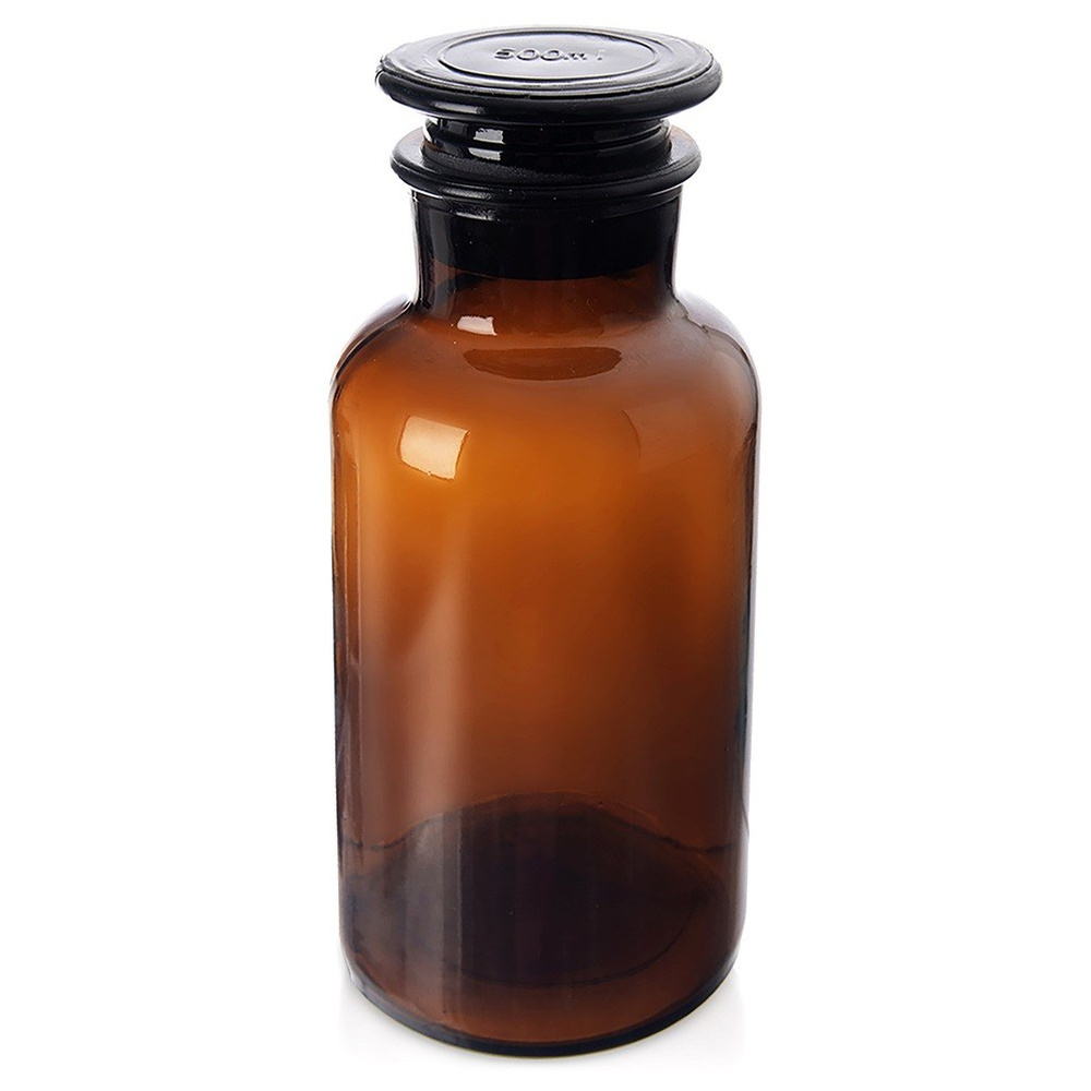 Braune Glasflasche Mit Korken Für Kosmetik, Gewürze, Kräuter, Tee, 0,5 L