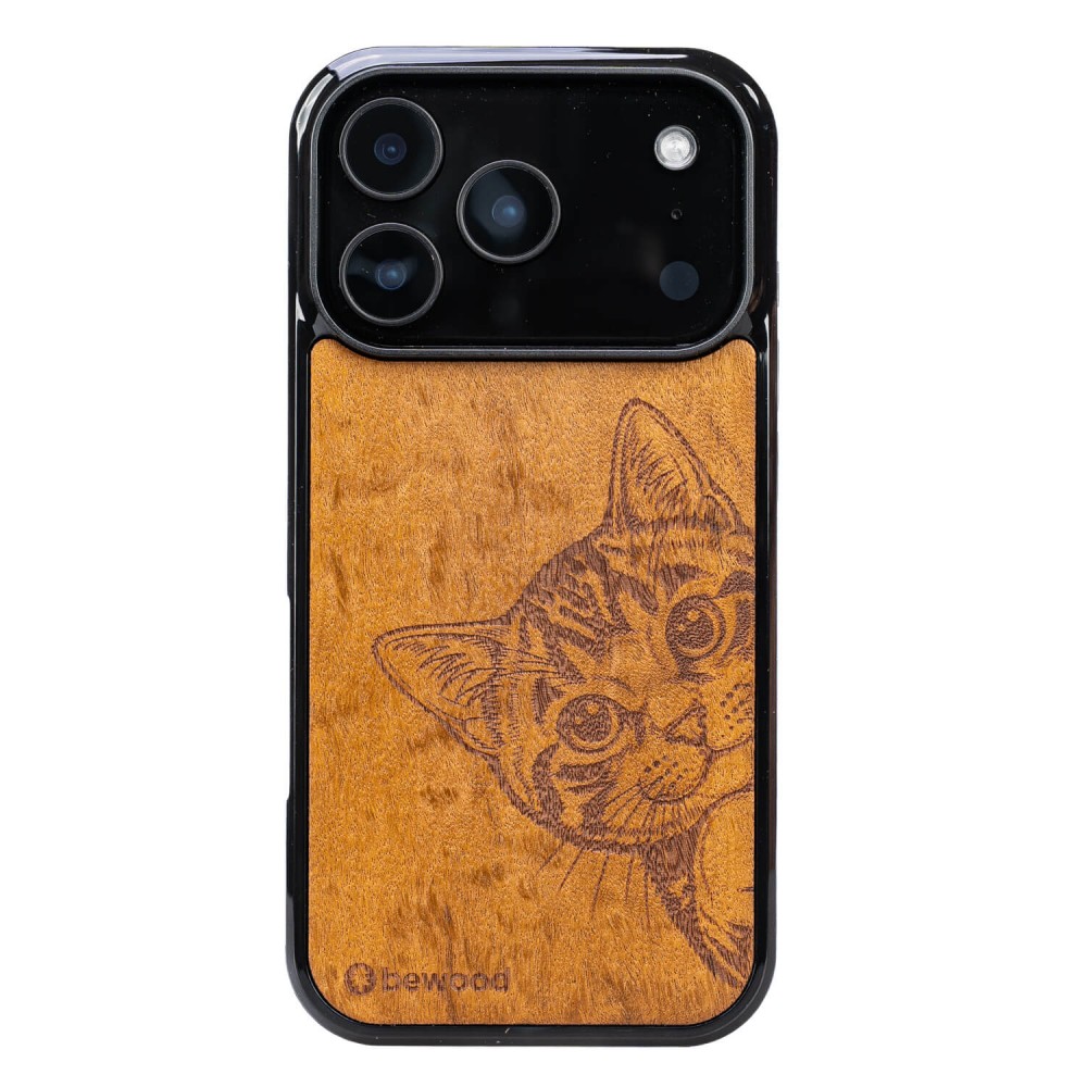 Bewood Holzhülle Für Iphone 17 Pro, Katzenliebhaber-motiv, Imbuia