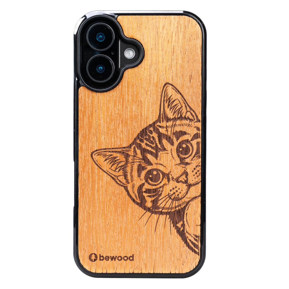 Bewood Holzhülle Für Iphone 17, Katzenliebhaber, Merbau