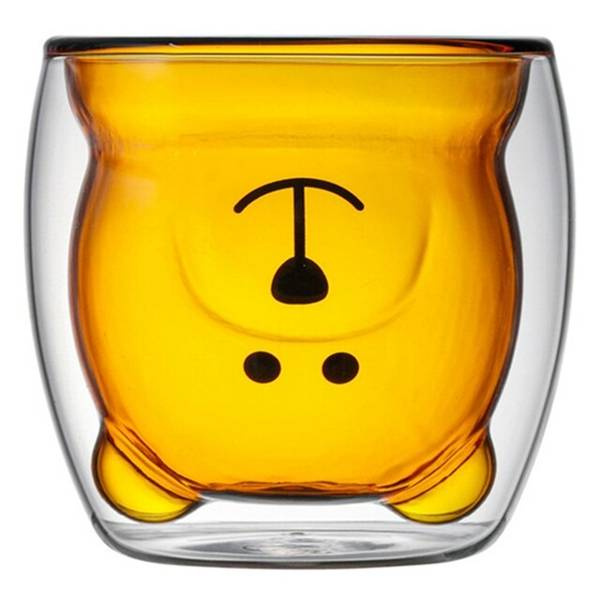 Teddybär-doppelwandglas – Braun