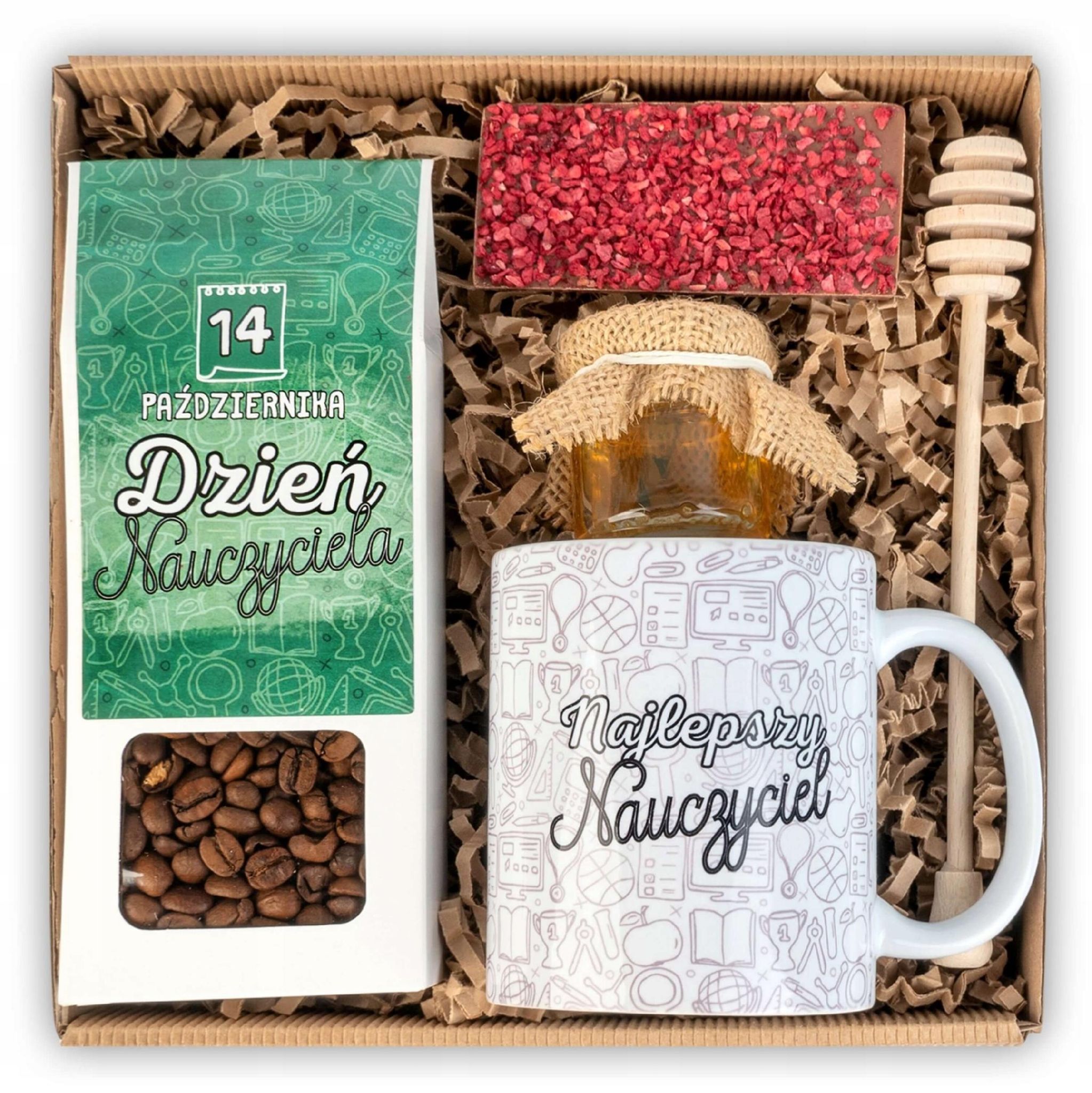 Geschenk Zum Lehrertag, Kaffeetasse, Honigmotiv, Geschenkbox