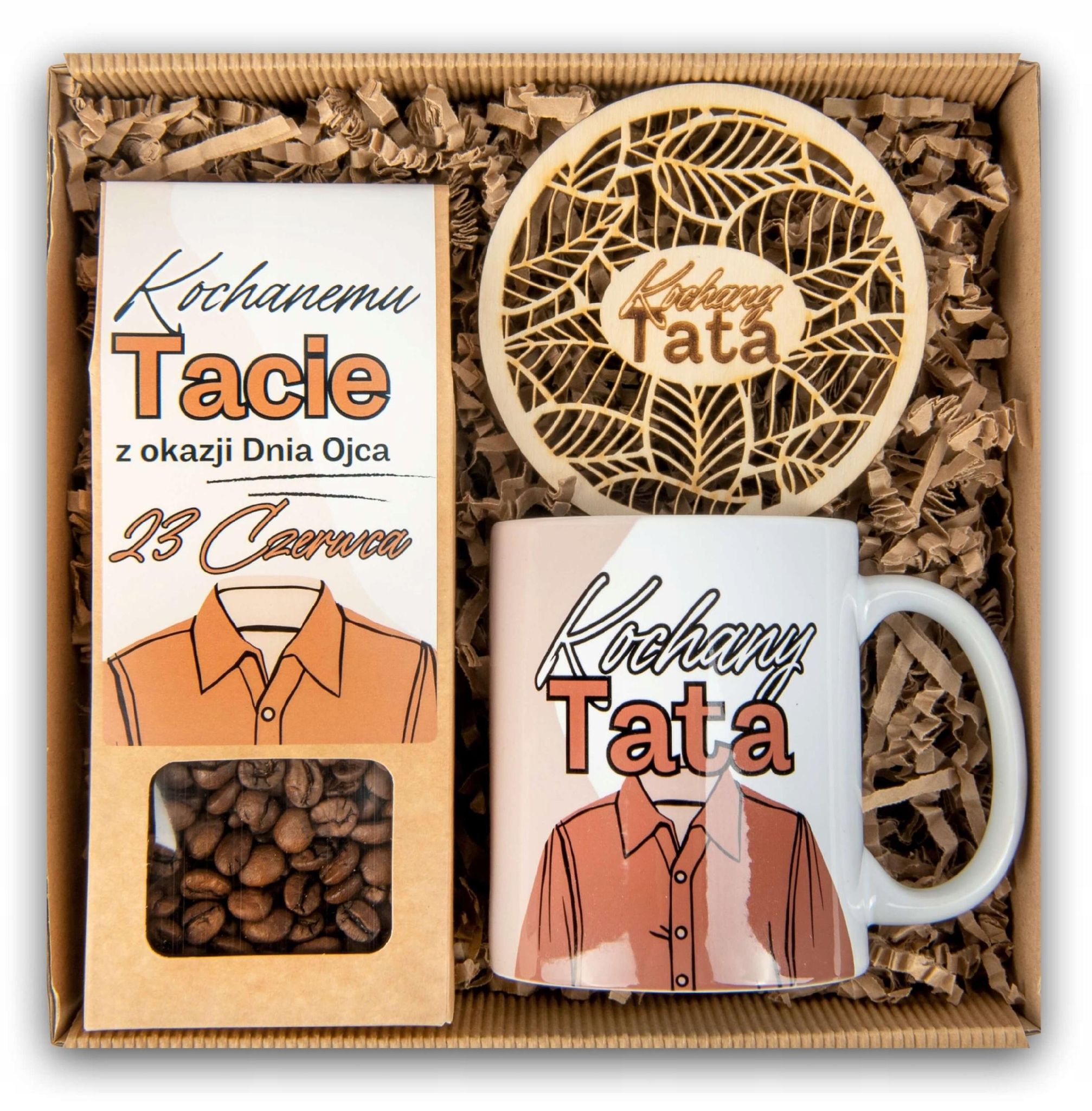 Geschenkkorb Für Papa, Kaffeetasse, Untersetzer