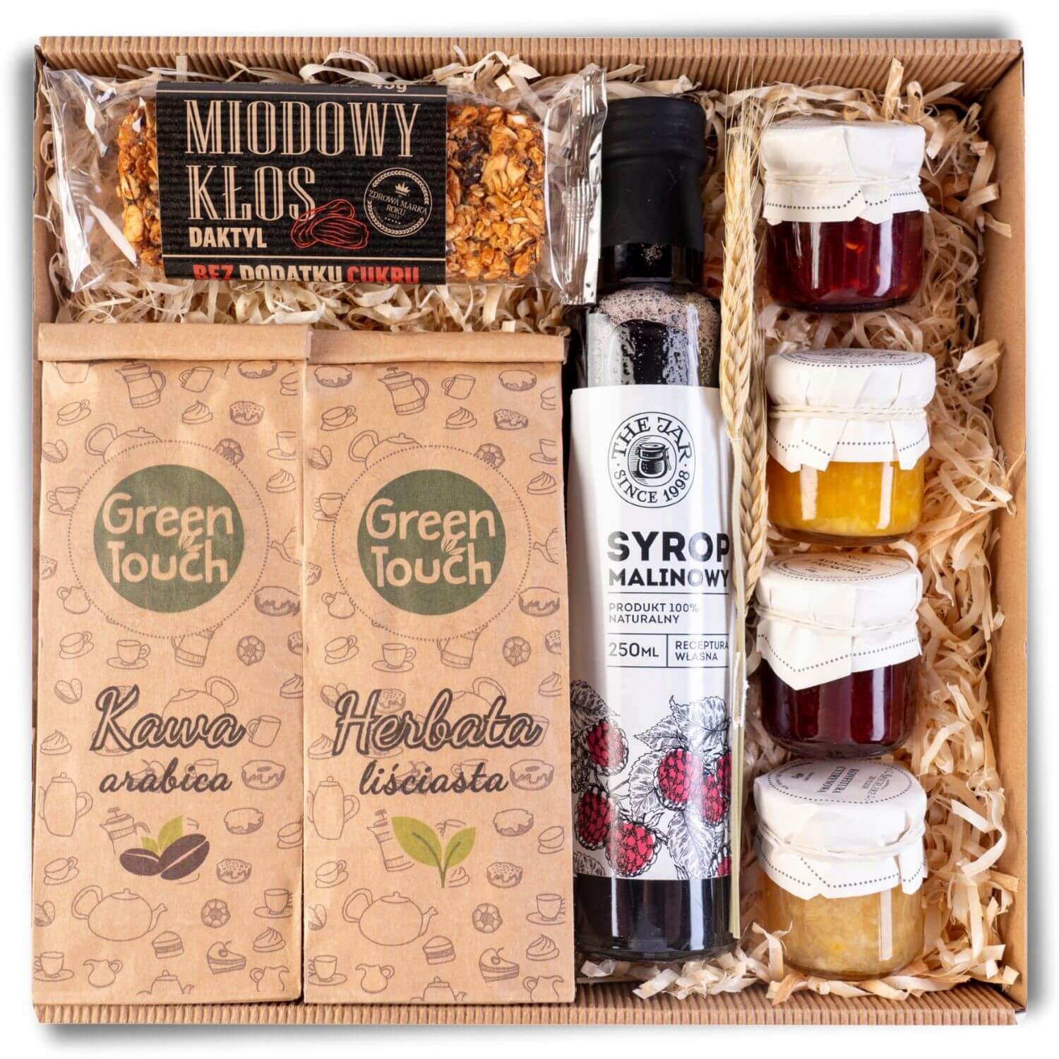 Geschenkkorb-set Mit Tee, Kaffee, Sirup, Marmelade Und Polnischer Schokolade
