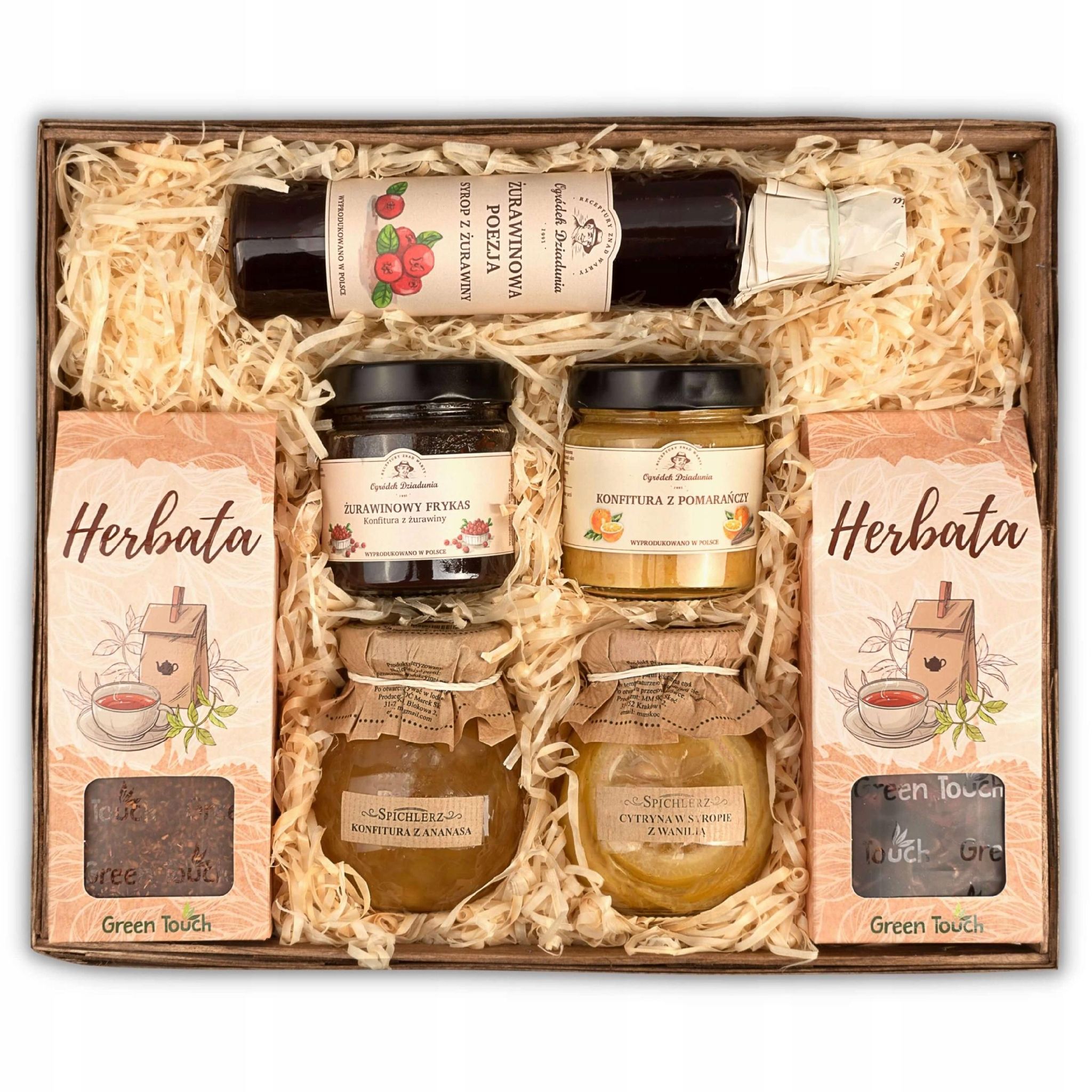 Geschenkkorb-set Mit Tee Und Konfitüren