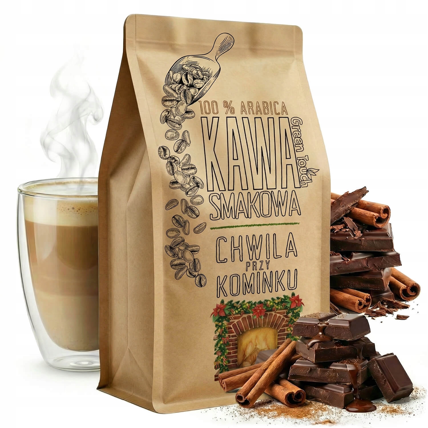 Aromatisierte Kaffeebohnen Für Einen Gemütlichen Moment Am Kamin, 1 Kg Green Touch