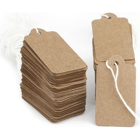 Kleine Kraftpapier-preisschilder, 500 Stück, 22 Mm X 35 Mm, Schmucketiketten Mit Schnur, Preisschilder Für Kleidung