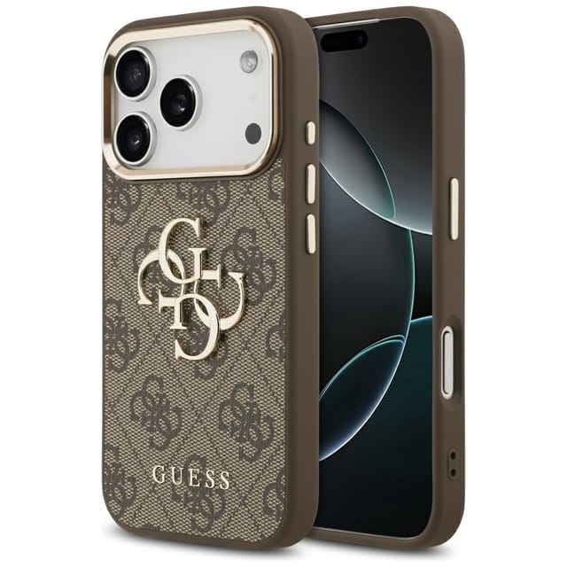 Guess 4g Big 4g Classic Logo Hülle Für Iphone 17 Pro Braun Gold