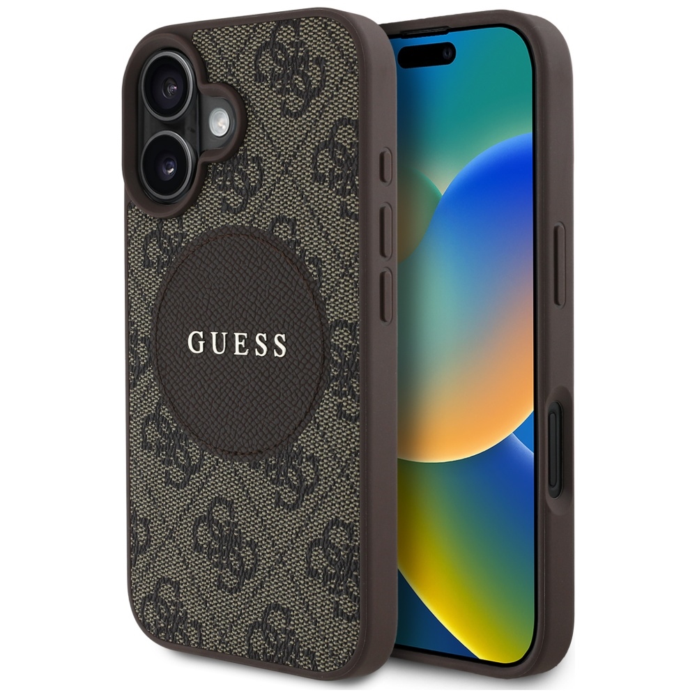 Guess 4g Circle Classic Logo Magsafe Hülle Für Iphone 16 Braun