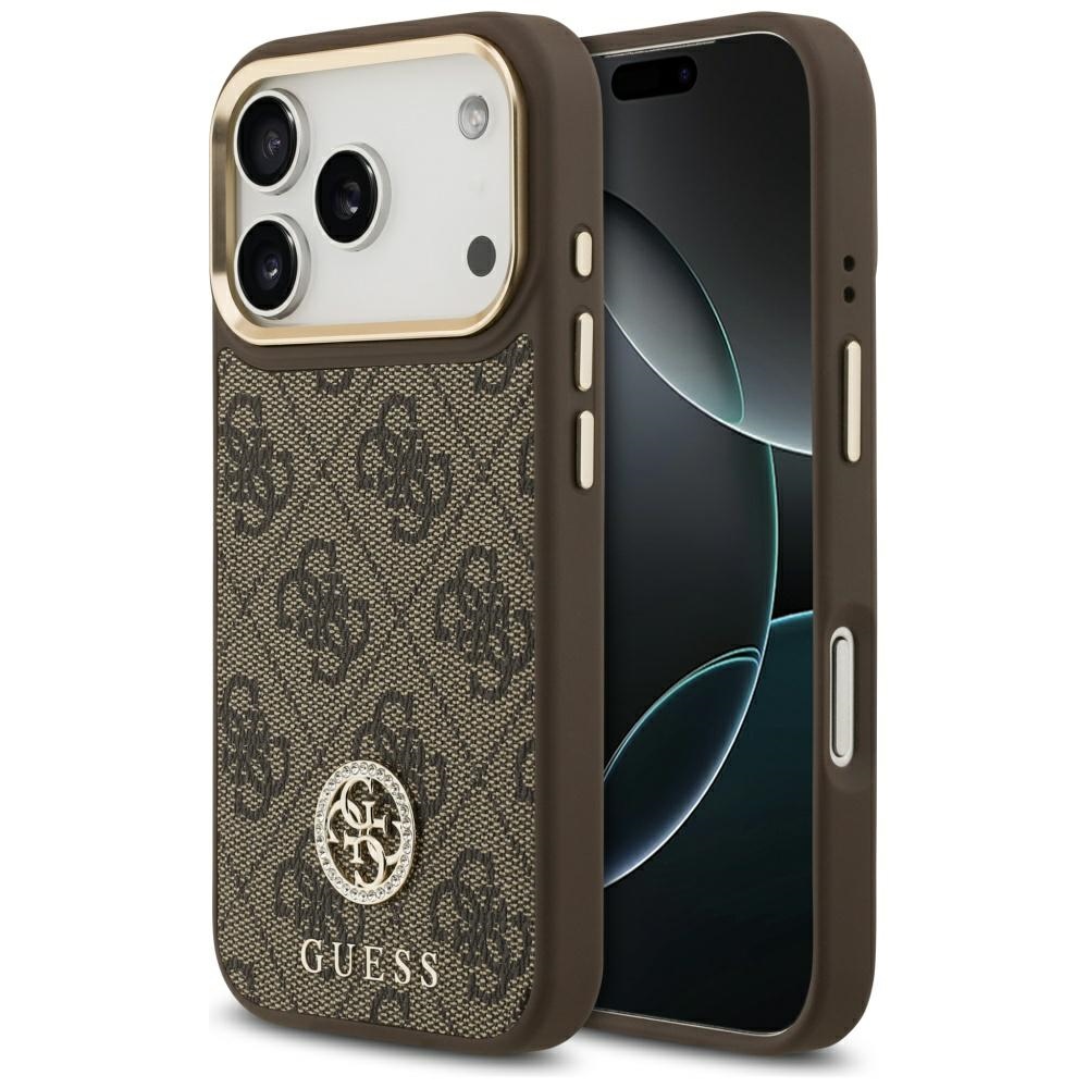 Guess 4g Strass Logo Magsafe Hülle Für Iphone 17 Pro Braun