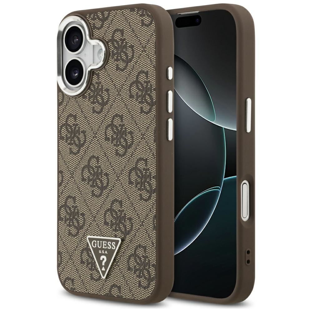 Guess 4g Triangle Logo Magsafe Hülle Für Iphone 17 Braun Silber