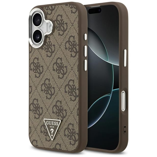 Guess 4g Triangle Logo Magsafe Hülle Für Iphone 17 Braun Silber