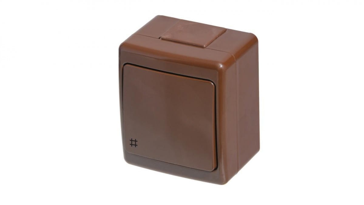 Beta Einzelner Hermetischer Schalter, Kreuz, Braun, Ip44 /d.3210wk/