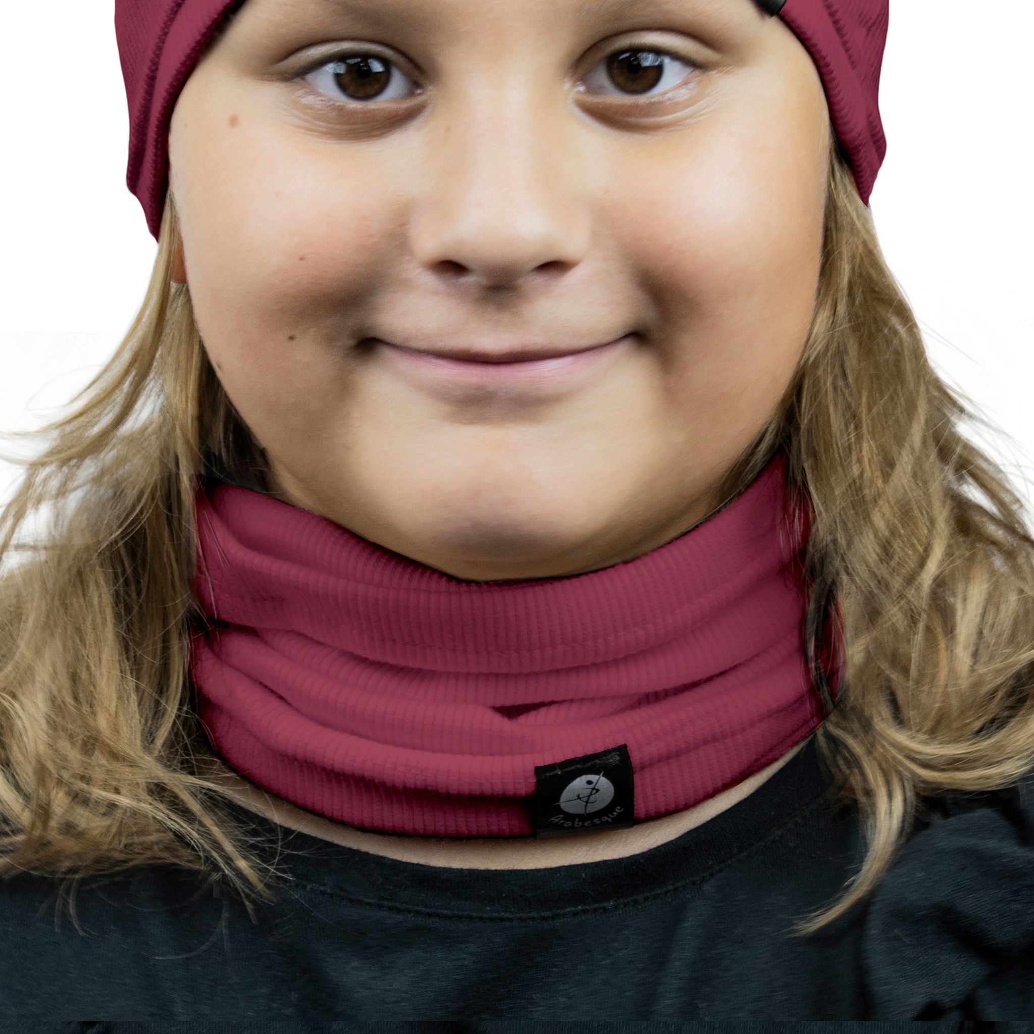 Schlauchschal Für Kinder, Amarant, Baumwollschal 1w M01 Amarant 40/46