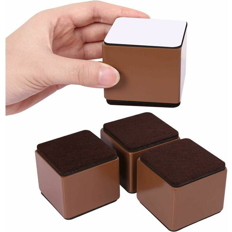 5 Cm Möbelfüße, 6 Cm Lange Bettfüße, Heben Sofa, Bett Und Kleiderschrank Um 5 Cm An, Quadratisch, Braun