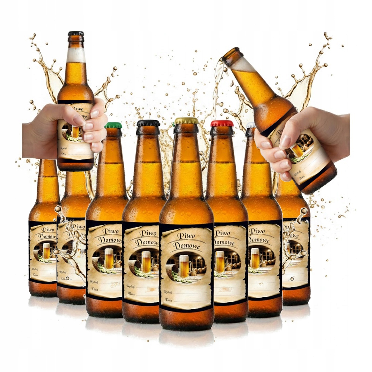 Set Mit 10 Langhalsflaschen À 0,33 L Für Bier, Brauerei, Apfelwein + Bieretikett