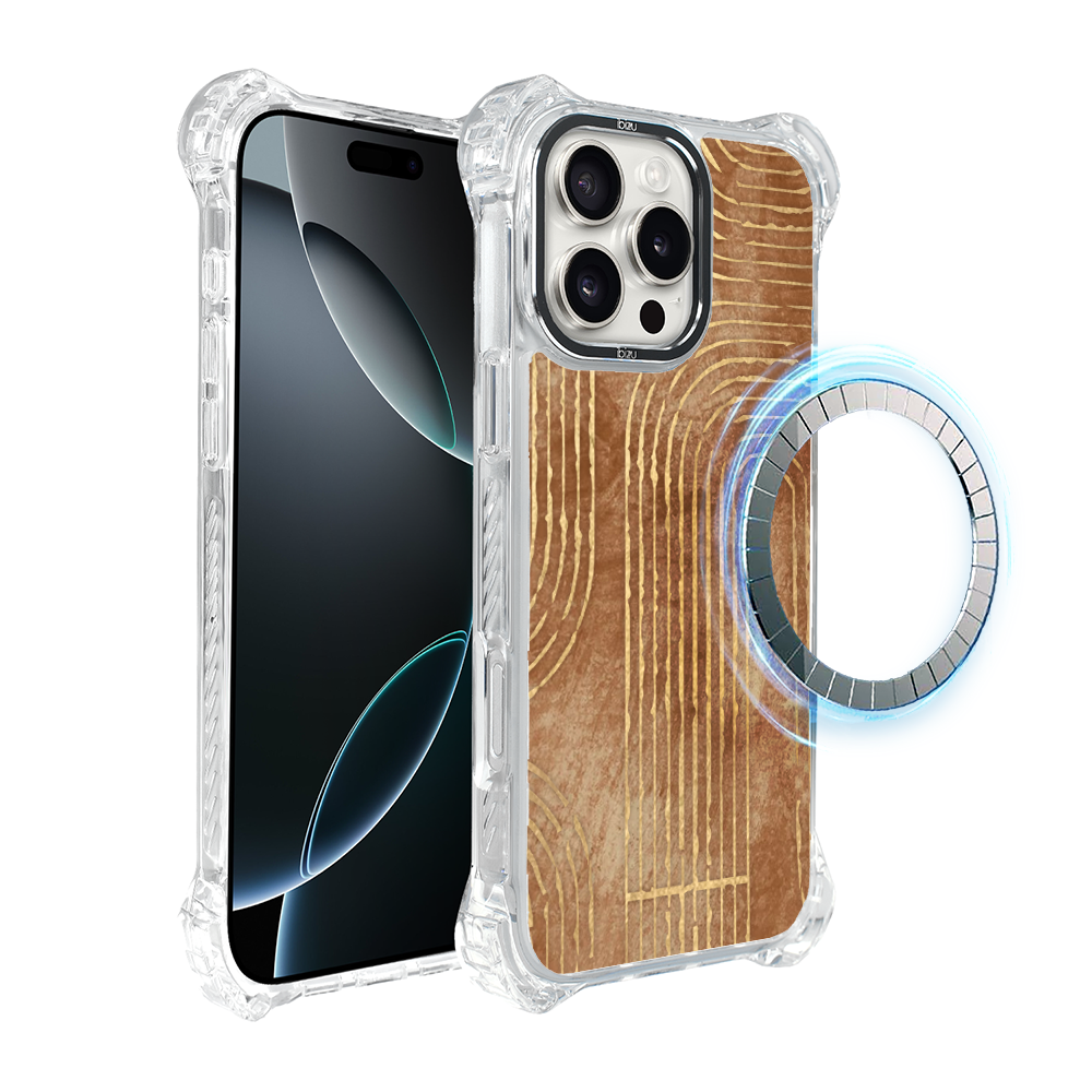 Hülle Für Iphone 16 Pro Ibizu Dropguard Ultra Mit Magsafe, Boho-design, Geometrische Linien