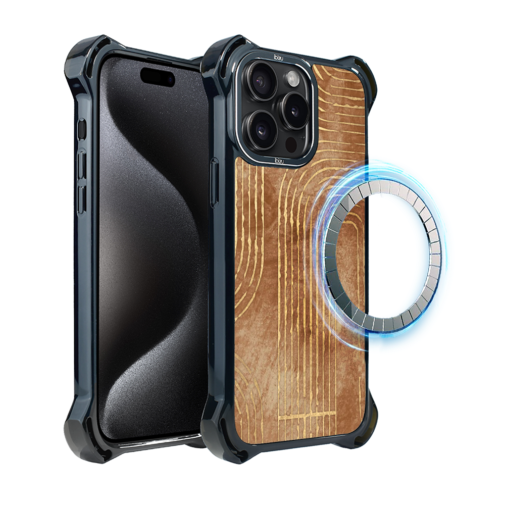 Iphone 15 Pro Max Ibizu Dropguard Ultra Hülle Mit Magsafe, Boho, Geometrischen Linien