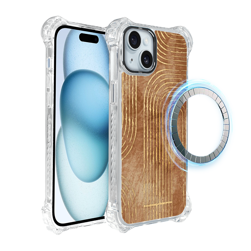Iphone 15 Ibizu Dropguard Ultra Hülle Mit Magsafe, Boho, Geometrischen Linien