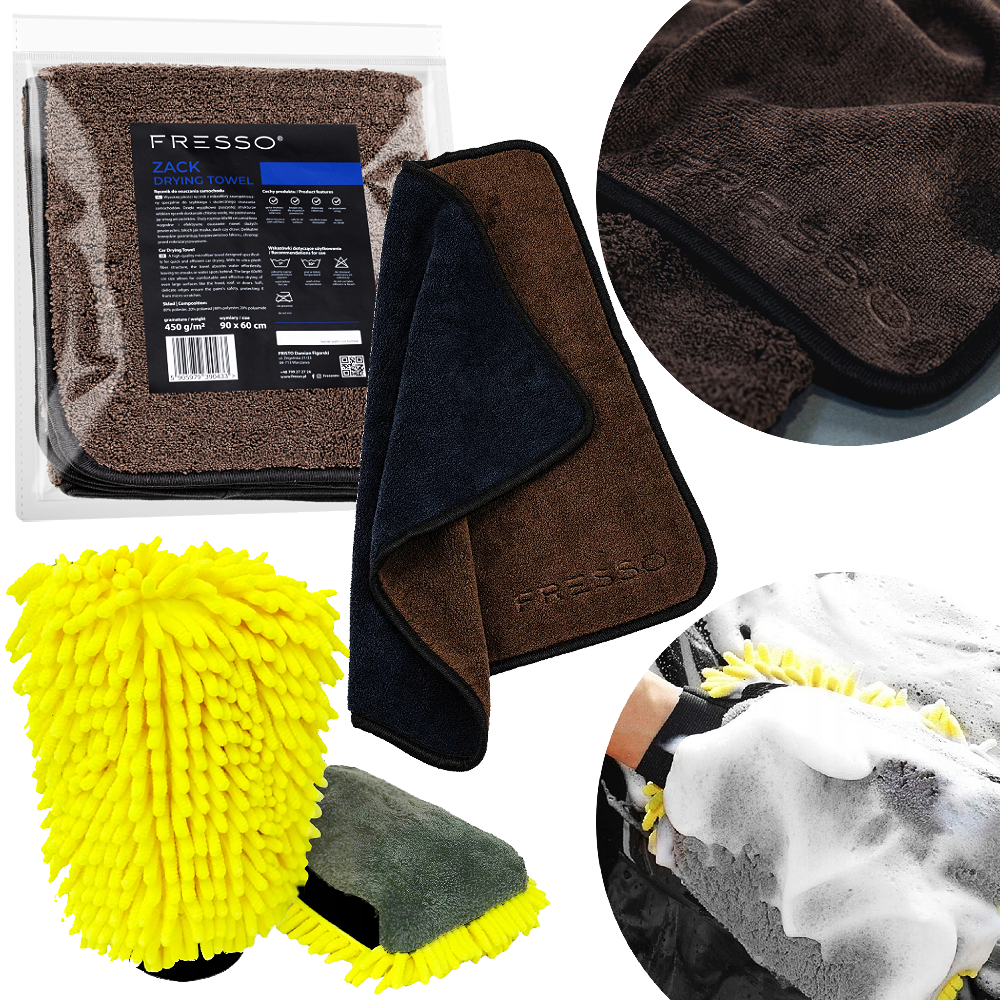 Fresso Zack Handtuch + Mikrofaserhandschuh Zum Waschen Und Trocknen Ihres Autos