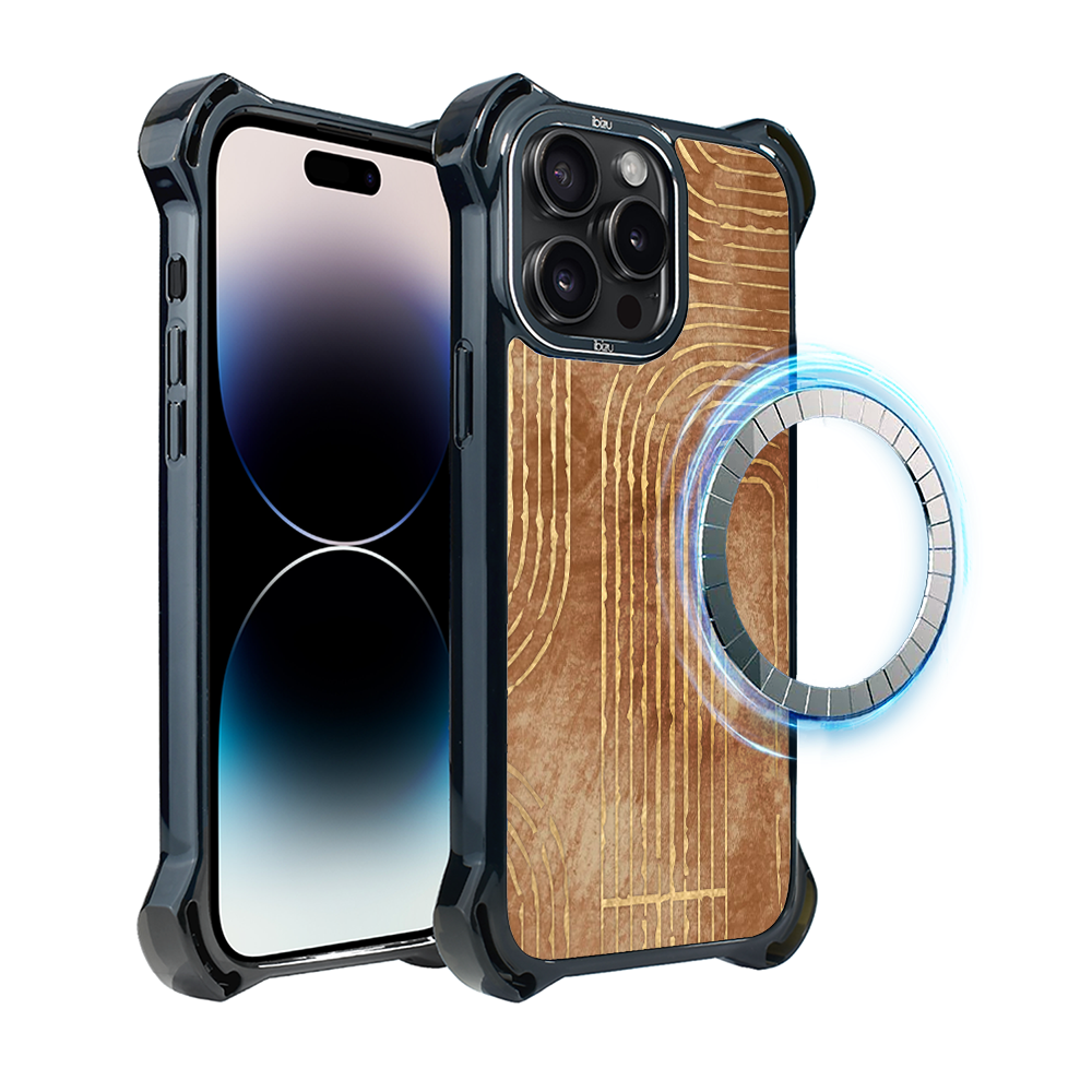 Iphone 14 Pro Max Ibizu Dropguard Ultra Hülle Mit Magsafe, Boho, Geometrischen Linien