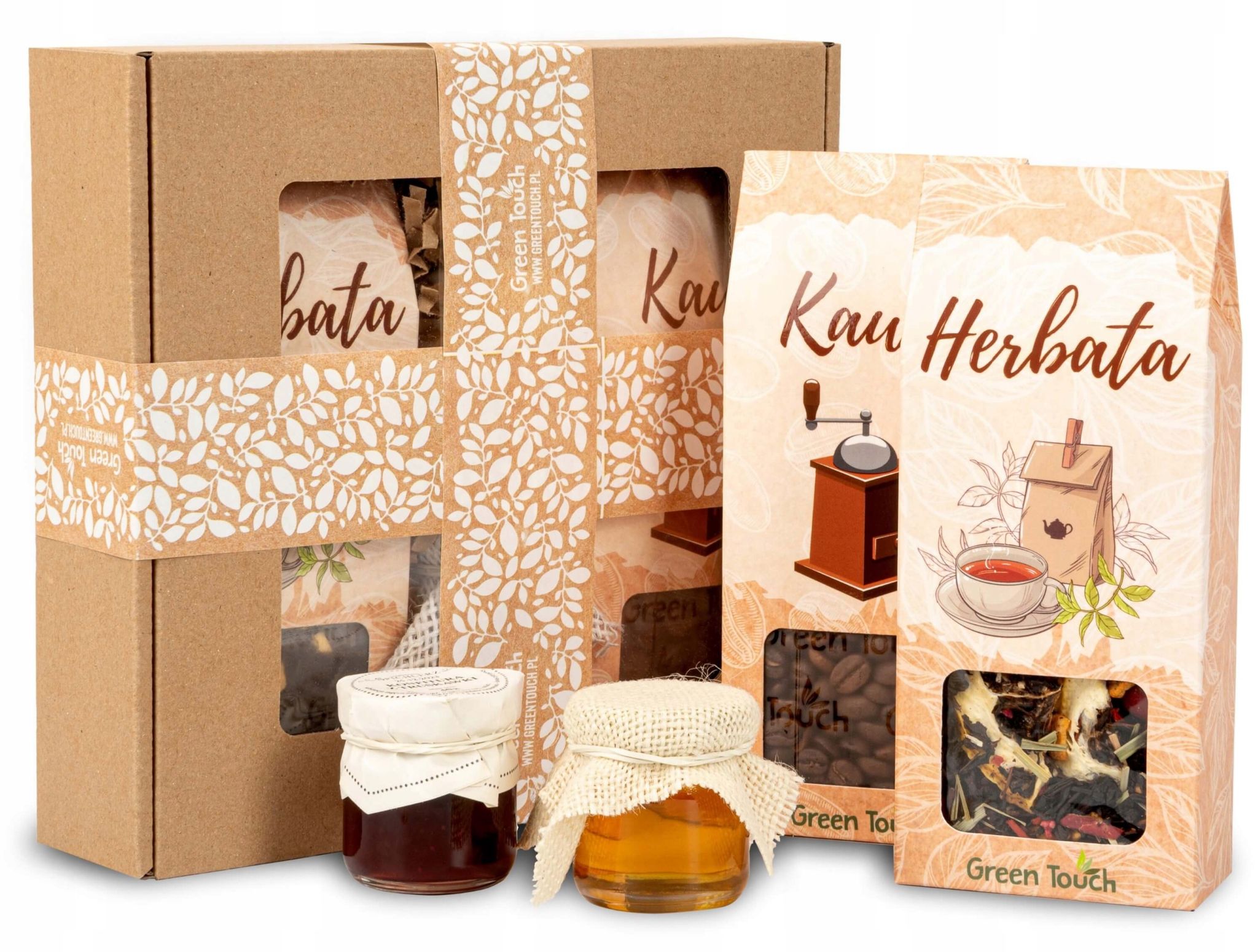 Geschenkset: Tee, Kaffee, Honig, Geschenkbox