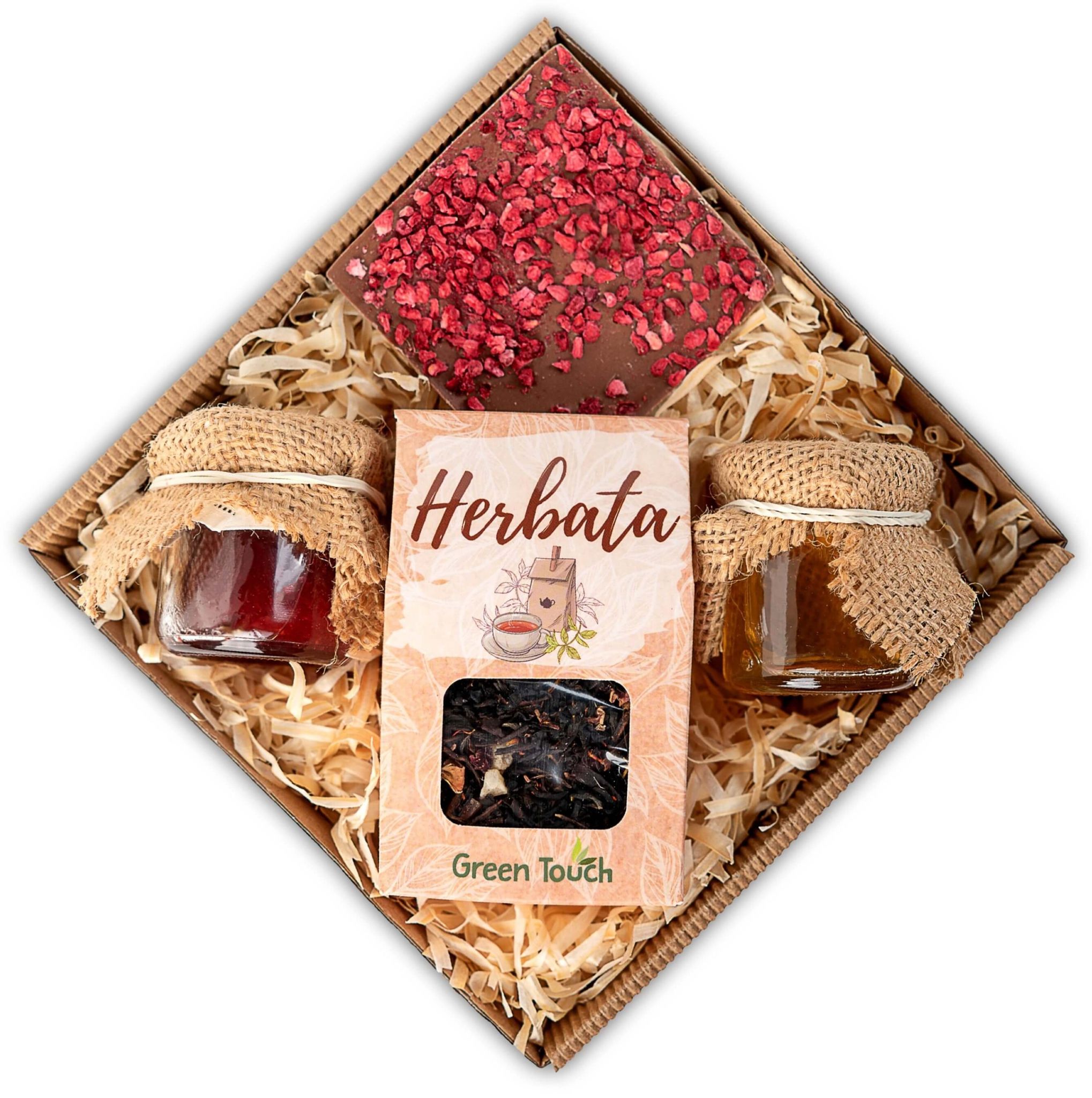 Geschenkset Mit Tee, Schokolade Und Honig