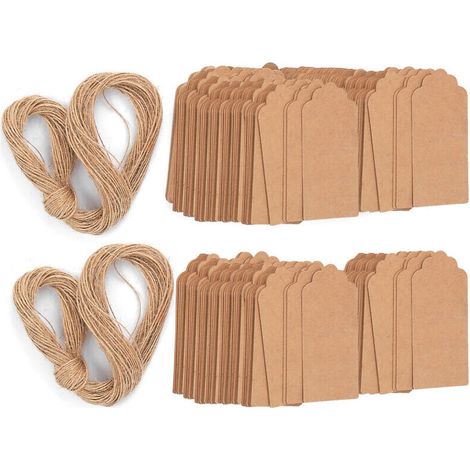 200 Stück Hängeetiketten Aus Kraftpapier, 4 X 9 Cm, Für Hochzeitsdekoration, Verpackungen Und Kleidung