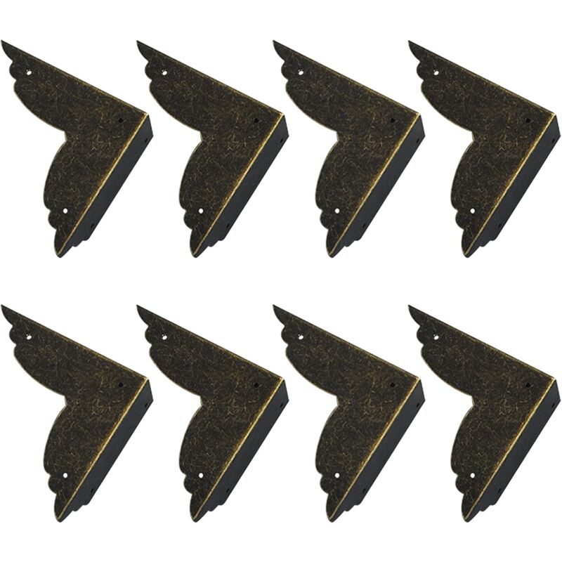 Set Mit 8 Vintage-eckenschutzkappen Aus Metall Für Möbel Und Tische (bronze)