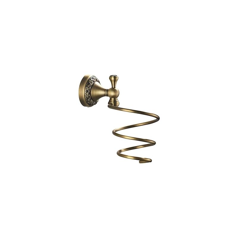 Retro-haartrocknerhalter, Bronzefarbener Haartrocknerhalter Aus Messing, Retro-haartrocknerhalter Aus Massivem Kupfer Mit Aussparung, Wandhalterung, Langlebiges Badezimmerzubehör