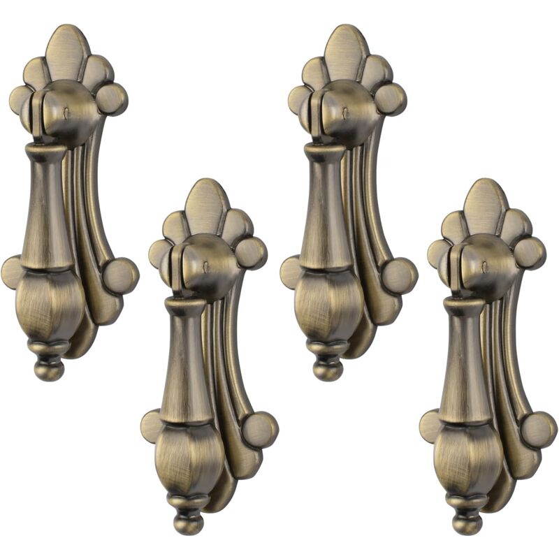 4 Stück Vintage-schrankgriffe Aus Zinklegierung In Bronzeoptik, Geschnitzt, Für Kleiderschränke, Schränke Und Schubladen, Dekorative Möbelgriffe