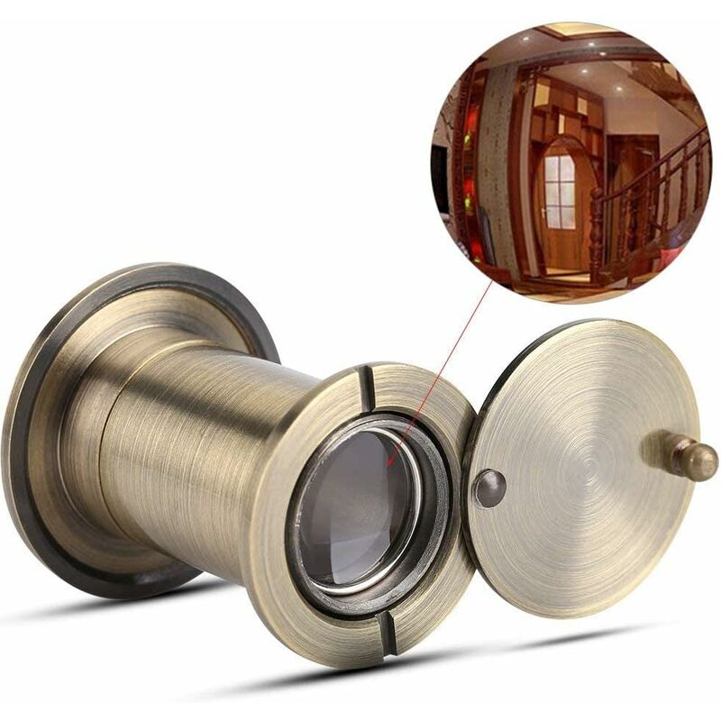 Türspion Für Eingangstüren, 220-grad-weitwinkel-sicherheitstürspion Mit Hochfestem Schutzdeckel (bronze)