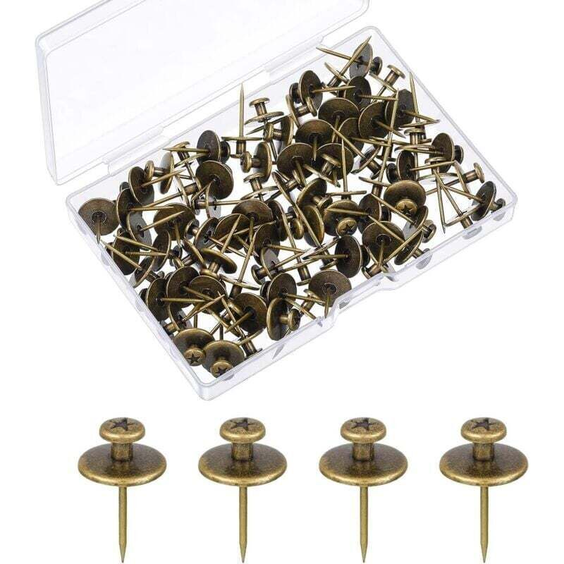 Doppelköpfige Bronzene Kleiderhaken Mit Nägeln, Kleine Dekorative Wandhaken, 50er-set