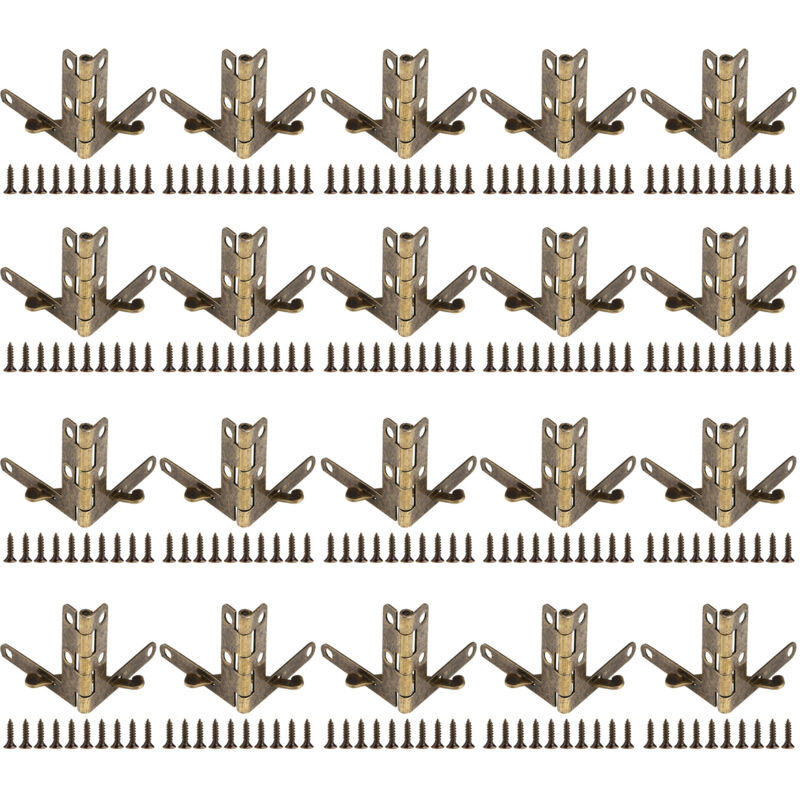 Set Mit 20 90°-winkel-federbändern Für Kleine Schmuckkästchen, Weinkisten, Uhrenboxen, Holzdeckel (bronze)