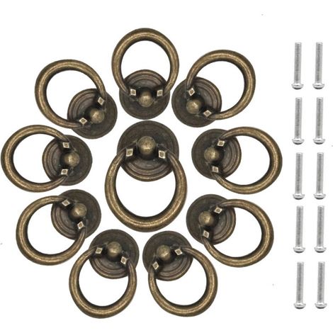 10 Ringförmige Schubladenknöpfe Im Retro-stil, Antike Schubladengriffe