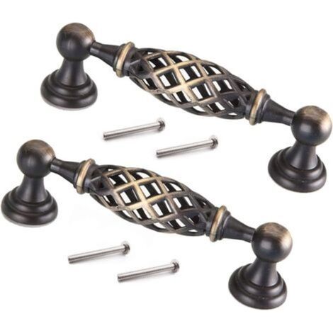 2 Stück Metall-schubladengriffe In Vogelform, Schrankgriffe In Käfigform, Möbelgriffe In Antikbronze, Hohlgriffe Für Küchenschränke, Schubladen Und Kleiderschranktüren