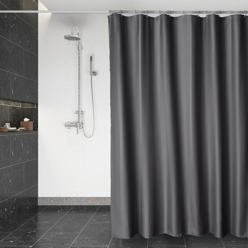 180 X 200 Cm, Dunkelgrau, Schnell Trocknender Duschvorhang, Maschinenwaschbarer, Wasserabweisender Duschvorhang Aus Polyester, Duschvorhang