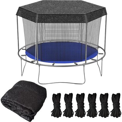 Sonnenschutz Für Trampoline, Ø 244 Cm, Für 6/8-stangen-trampoline Mit Seilen, Uv-beständig, Wasserdicht, Staubdicht, Zubehör Für Outdoor-trampolinen