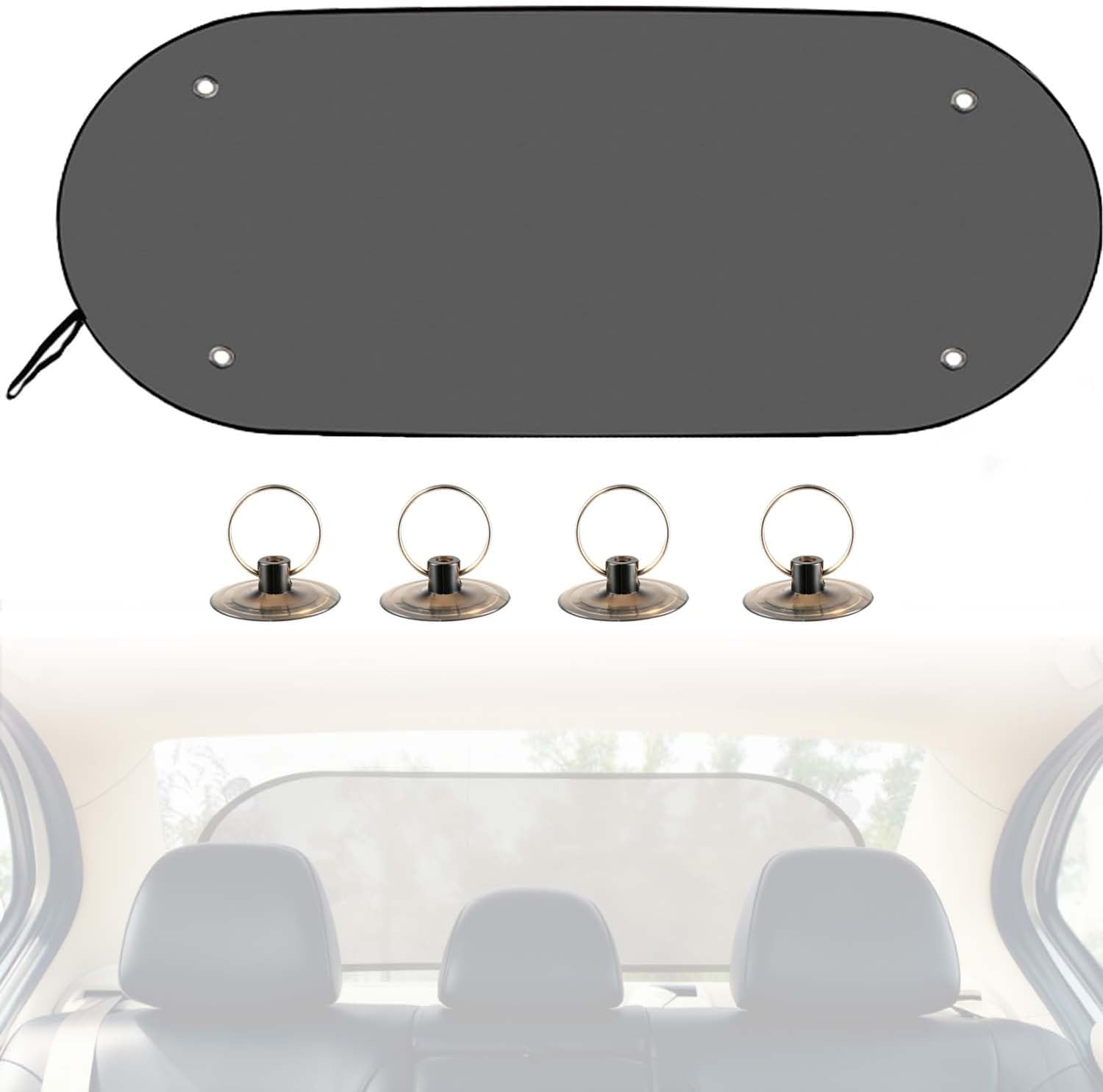 Heckscheiben-sonnenschutz 100 X 50 Cm, Sonnenschutz Für Die Heckscheibe Mit 4 Saugnäpfen, Uv-schutz, Für Die Heckscheibe, Kompatibel Mit Limousinen, Suvs Und Vans