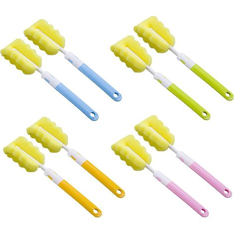 8-teiliges Schaumstoff-flaschenbürsten-set Zur Reinigung Von Babyflaschen, Bechern Und Wasserkochern