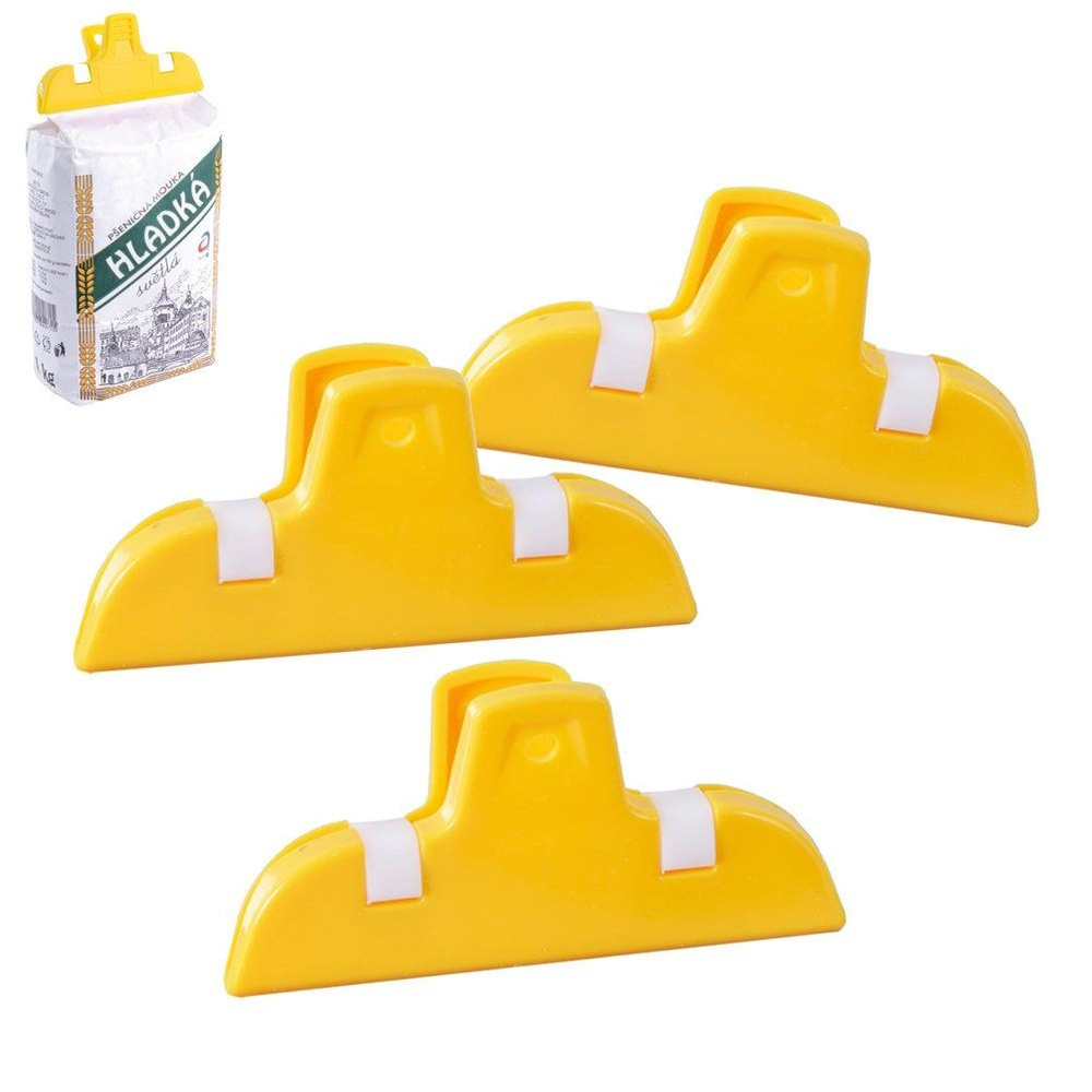 3x Küchenclips, Kunststoff-gewürzbeutelclips